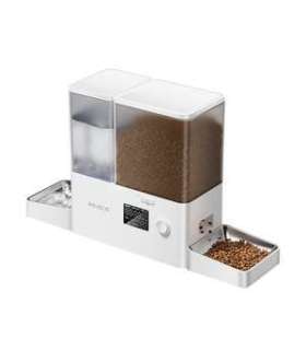 Rojeco 2 in 1 Pet Water Fountain 3.5L & Feeder 5L Button Verson (white)