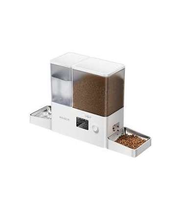 Rojeco 2 in 1 Pet Water Fountain 3.5L & Feeder 5L Button Verson (white)