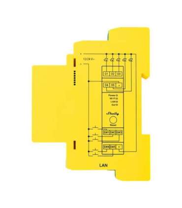 Shelly RGBWW Pro WiFi 5-Channel DIN Rail Lighting Controller
