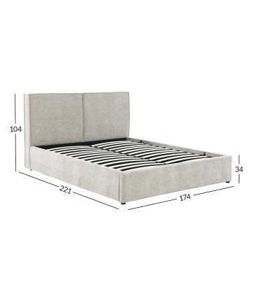 Voodi DAMANI 160x200cm, ilma madratsta, beež