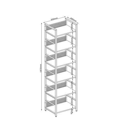 Riiul HECTOR 60x28xH187cm, saar/must