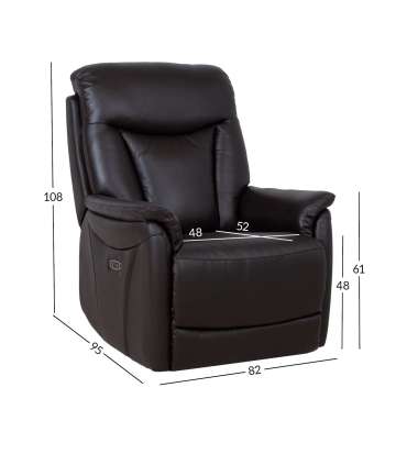 Tugitool BALDWIN elektriline lift recliner 82x95xH108cm, pruun nahk