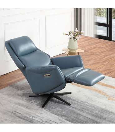 Tugitool DAMIANO elektriline recliner 72x84xH116cm, sinine nahk