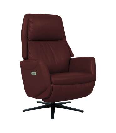 Tugitool DAMIANO elektriline recliner 72x84xH116cm, tumepunane nahk