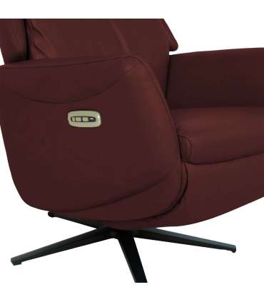 Tugitool DAMIANO elektriline recliner 72x84xH116cm, tumepunane nahk