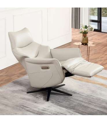 Tugitool DAYANA elektriline recliner 74x84xH115cm, beež nahk