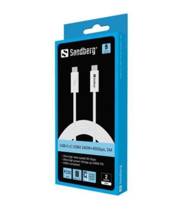 Sandberg 136-57 USB-C 240W PD 40Gbps 2m USB Cable