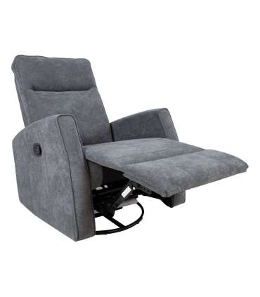 Tugitool EDDY kiikuv ja pöörlev manuaalne recliner 76x96xH103cm, hall