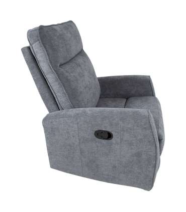 Tugitool EDDY kiikuv ja pöörlev manuaalne recliner 76x96xH103cm, hall