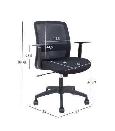 Töötool FARO 62x56xH87-95cm, must