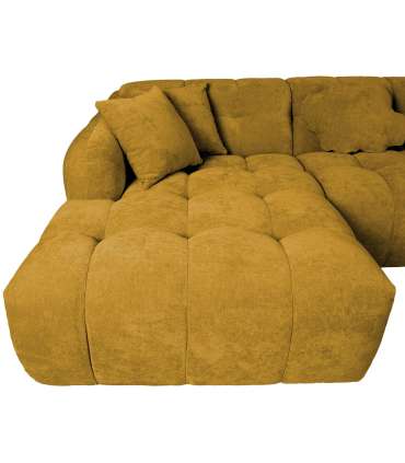 Nurgadiivan FORTE U-kujuline PN 374x162/242xH76cm, puunikaskollane