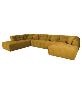 Nurgadiivan FORTE U-kujuline VN 374x242/162xH76cm, pruunikaskollane