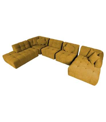 Nurgadiivan FORTE U-kujuline VN 374x242/162xH76cm, pruunikaskollane