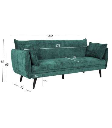 Diivanvoodi NOELLA 3-kohaline, roheline