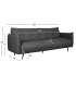 Diivanvoodi LANDER 3-kohaline 202x82xH82cm, tumehall