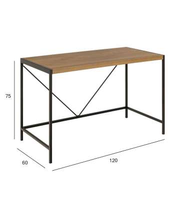 Kirjutuslaud BAHAMAS 120x60xH75cm, naturaalne, MDF, metall