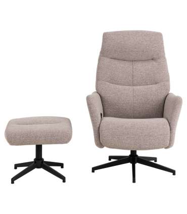 Tugitool LONDON recliner jalatoega, beež, 75x83xH112cm