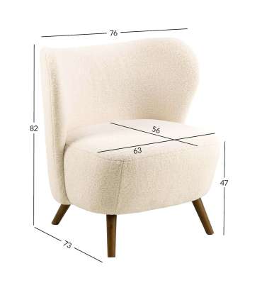 Tugitool CROSBY beež, 76x73xH82cm, kangas, puidust jalad