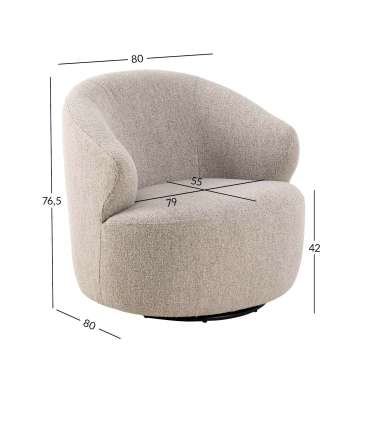 Tugitool WESTPORT beež, 80x80xH76,5cm, kangas, metall