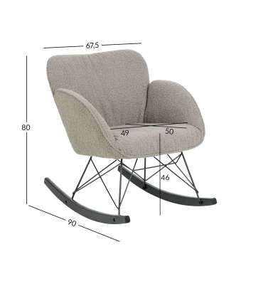 Kiiktool KELSEY pruun, 67,5x90xH80cm, kangas, puit, metall