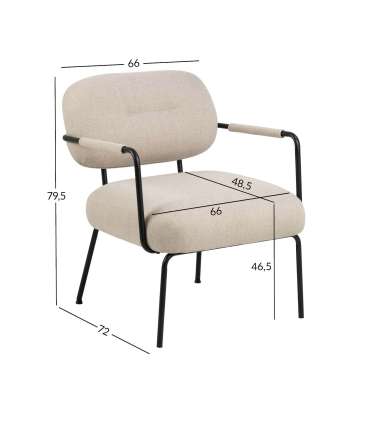 Tool DILLON beež, 66x72xH79,5cm