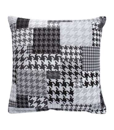 Padi HOLLY 45x45cm, lukuga, must ja valge, kangas 50% puuvill, 50% polüester, kangas 490