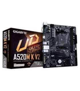 GIGABYTE A520M K V2 Motherboard - Supports AMD Ryzen 5000 Series AM4 CPUs, up to 5100MHz DDR4 (OC), PCIe Gen3 x4 M.2,