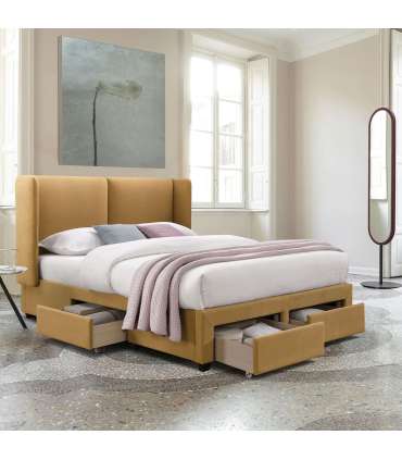 Voodi SUGI 160x200cm, kollane