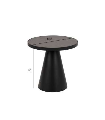 Diivanilaud SOLI D45xH45cm, must klaas, metall