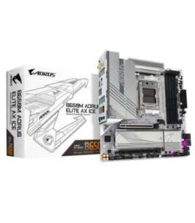 GIGABYTE B650M AORUS ELITE AX ICE Motherboard - AMD Ryzen 9000 Series CPUs, 12+2+2 Phases VRM, up to 8000MHz DDR5 (OC),