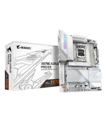 GIGABYTE X870E AORUS PRO ICE Motherboard - Supports AMD Ryzen 9000 CPUs, 16+2+2 Phases Digital VRM, up to 8000MHz DDR5