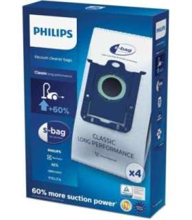 Philips s-bag Vacuum cleaner bags FC8021/03 4 x dust bags One standard fits all 50% longer lifetime 15% more capacity