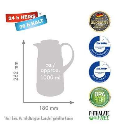 ROTPUNKT Thermos jug, 1.0 l, ristretto (black)