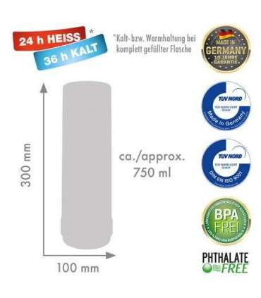 ROTPUNKT Glass thermos capacity. 0.750 l, glossy absinth (green)