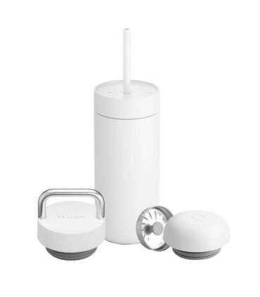 Fellow Carter thermal mug set + 3 caps white matt 473 ml