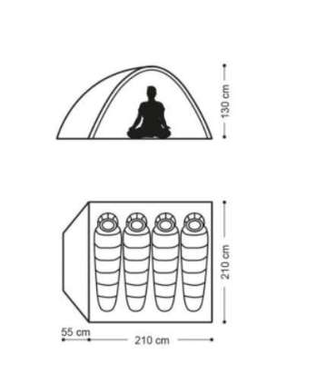 Tent NATUREHIKE P-SERIES 4 UV NH18Z044-P FOREST GREEN Green