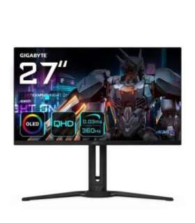 GIGABYTE AORUS FO27Q3 27” OLED Gaming Monitor - 2560 x 1440(QHD), 360Hz, 0.03ms, KVM, 250 cd/m2, FreeSync Premium Pro,
