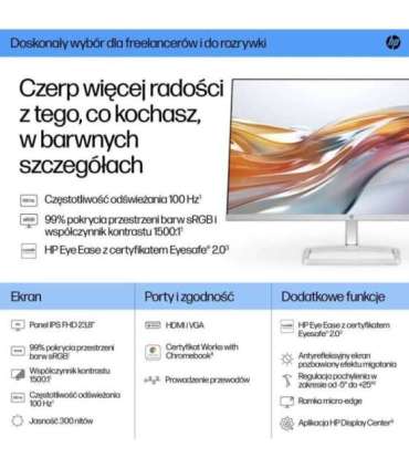 HP 23.8-inch Series 5 FHD monitor in white - 524sw