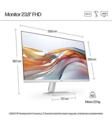 HP 23.8-inch Series 5 FHD monitor in white - 524sw