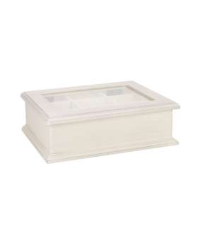 Teekarp SAMIRA 26,5x22x8,5cm, antiikvalge