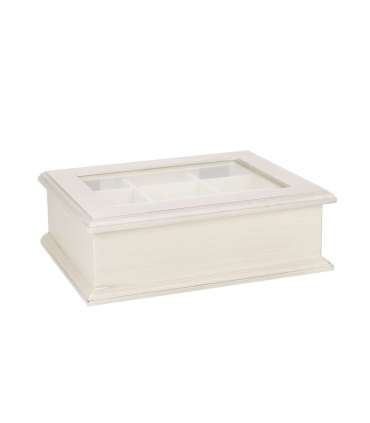 Teekarp SAMIRA 26,5x22x8,5cm, antiikvalge