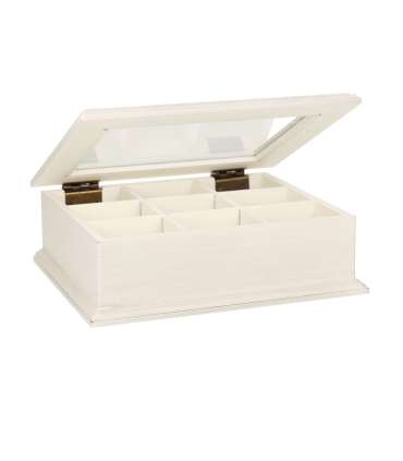 Шкатулка для чая SAMIRA, 26,5x22x8,5см, антично/белый