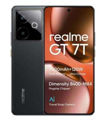 realme GT 7T 17.3 cm (6.8") Dual SIM Android 15 5G USB Type-C 12 GB 256 GB 7000 mAh Black