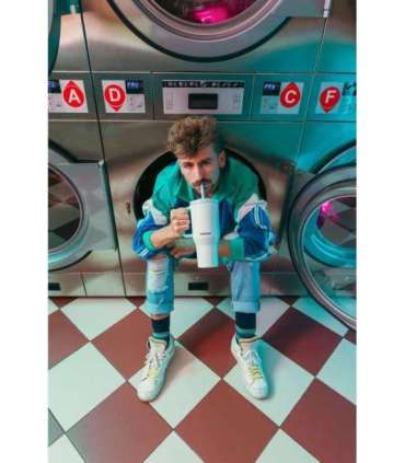 Thermal mug with telescopic straw Kambukka Rio Tumbler 950ml Frosty Coconut