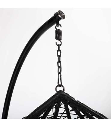 Ripptool DROPLET must 120x120xH200cm, alumiiniumraam, plastikpunutis