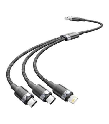 USB 2.0 A male to 3-in-1 USB-C, Lightning and Micro-B male cable Vention 3A CTPBG 1.5m