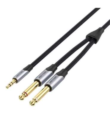Audio cable mini jack 3.5mm to 2x jack 6.35mm male Vention BARHK 8m