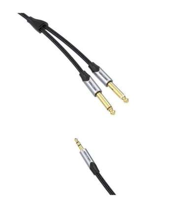 Audio cable mini jack 3.5mm to 2x jack 6.35mm male Vention BARHK 8m