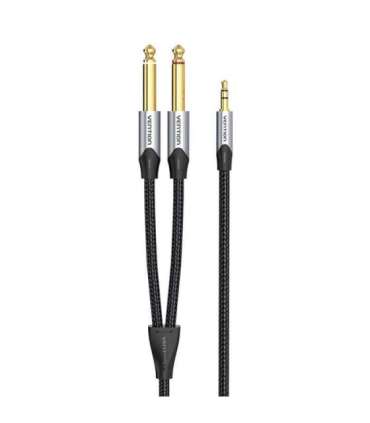 Audio cable mini jack 3.5mm to 2x jack 6.35mm male Vention BARHL 10m