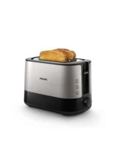 Philips Viva Collection Toaster HD2637/90 Extra wide 2 slots toaster Built in bun warmer Black